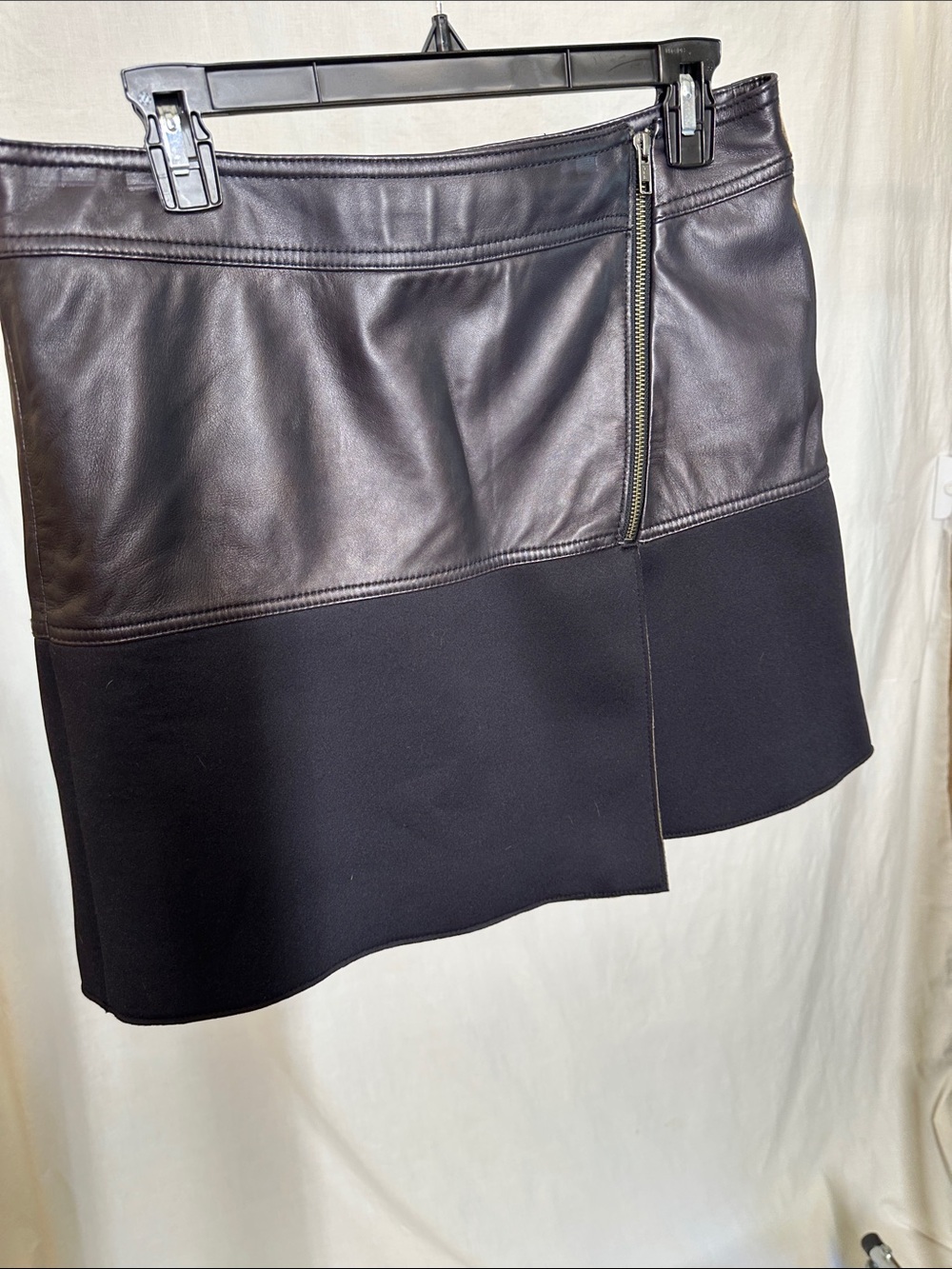 Halogen Black Two-Panel Mini Skirt with Side Zip